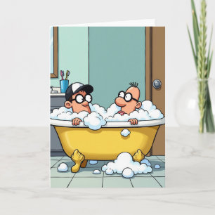 Tarjeta de baño burbujeante para el Día del Padre