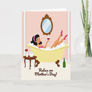 Tarjeta de baño del día de la madre radiante