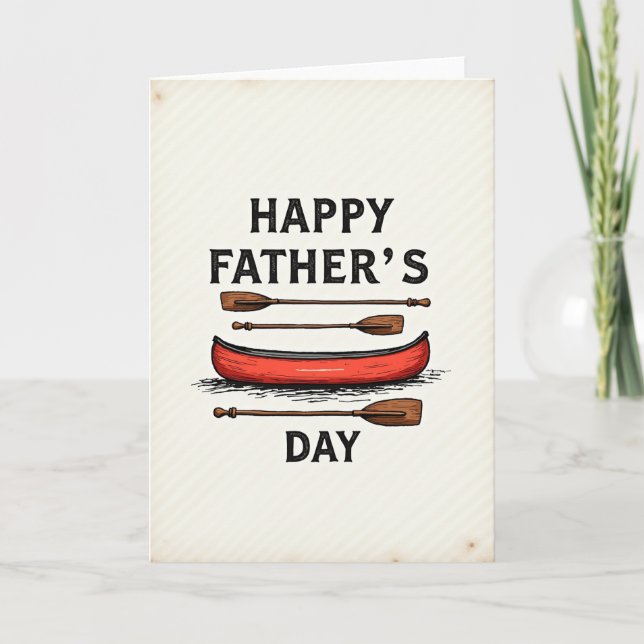 Tarjeta de Barco para el Día del Padre Rústica (Anverso)