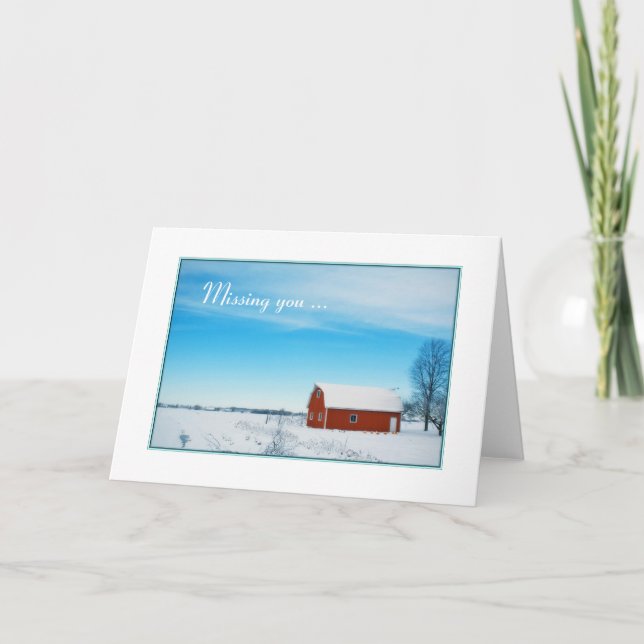 Tarjeta de Barn de Invierno (Anverso)