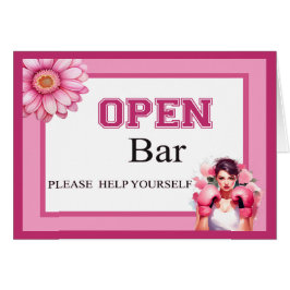 Tarjeta de barra abierta de cáncer de mama floral 