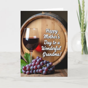 Tarjeta de Barril del Día de las Madres de Uvas