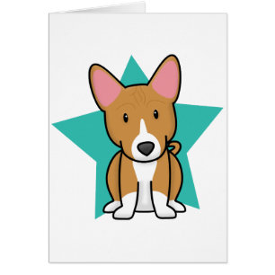 Tarjeta de Basenji de la estrella de Kawaii
