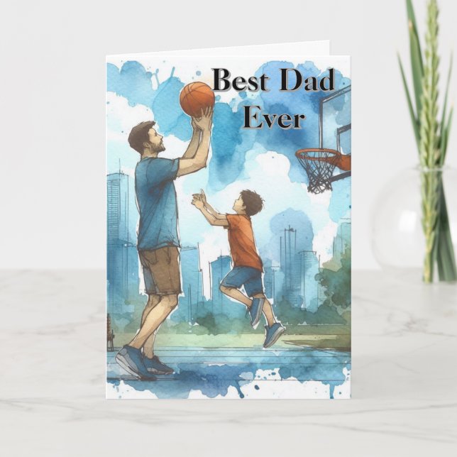 Tarjeta de básquetbol del Día del Padre Mejor (Anverso)