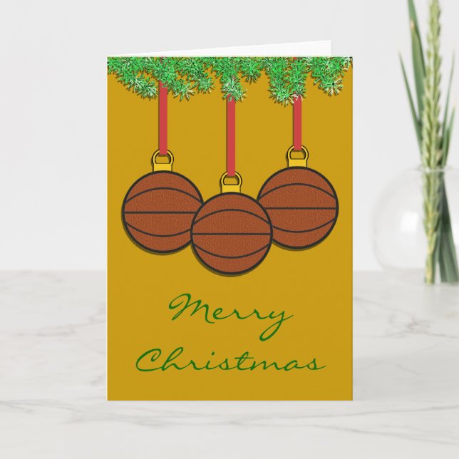Tarjeta de básquetbol para navidades (Anverso)