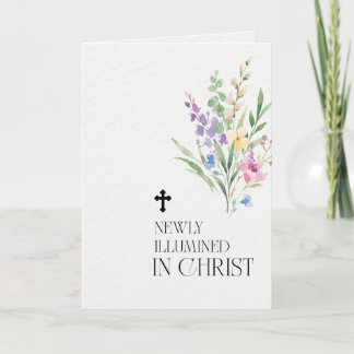 Tarjeta de Bautismo Iluminada en Cristo