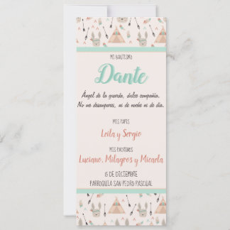 Tarjeta de Bautizo, Nacimiento