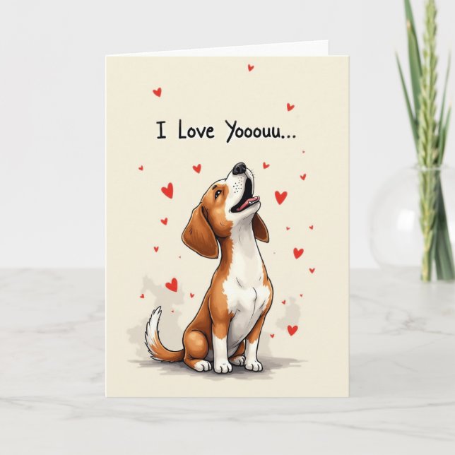 Tarjeta de Beagle Adorable Te Quiero (Anverso)
