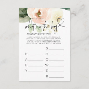 Tarjeta de bebé de Baby Shower Games Girl Pink Flo
