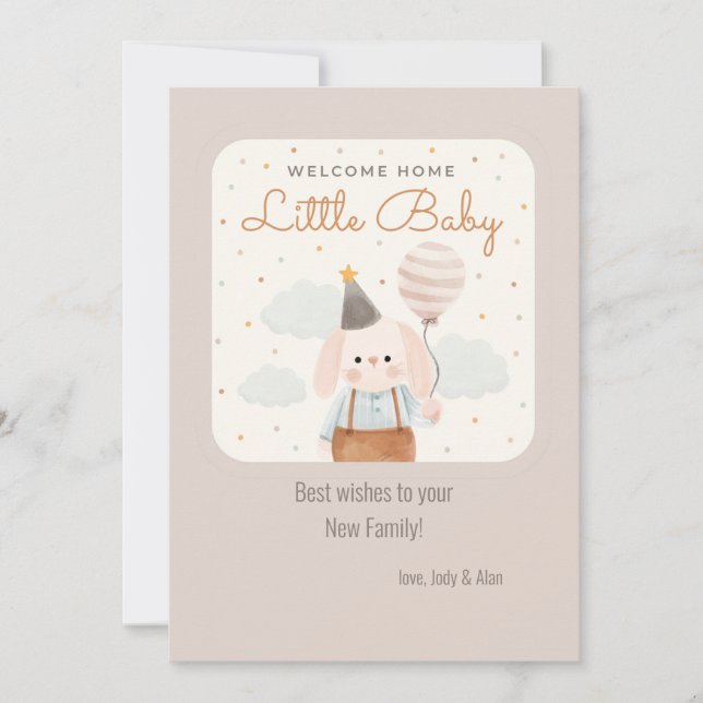 Tarjeta de bebé de bienvenida (Anverso)