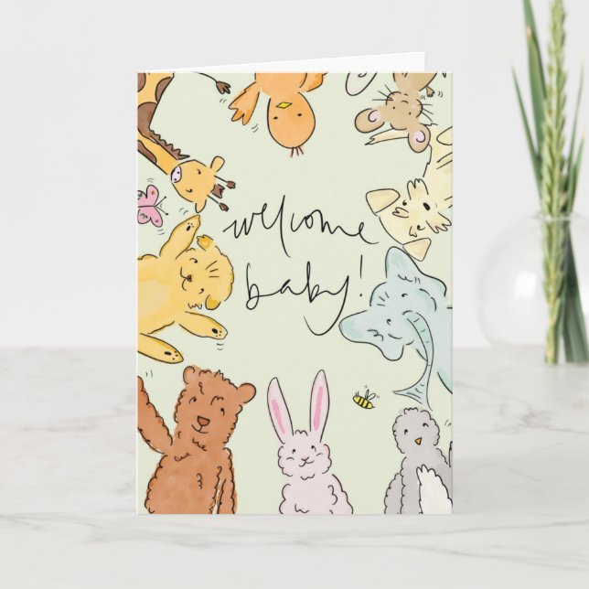 Tarjeta de bebé de bienvenida (Anverso)