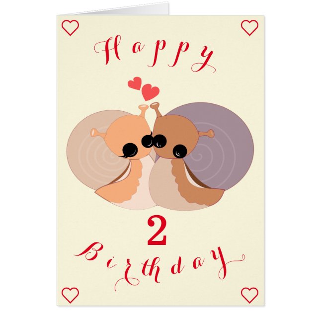 Tarjeta de bebé de cumpleaños feliz - Caracoles -  (Frente)