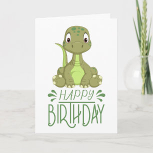 Tarjeta de bebé de los dinosaurios de cumpleaños