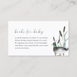 Tarjeta de bebé de Mallard Duck Baby Shower Books