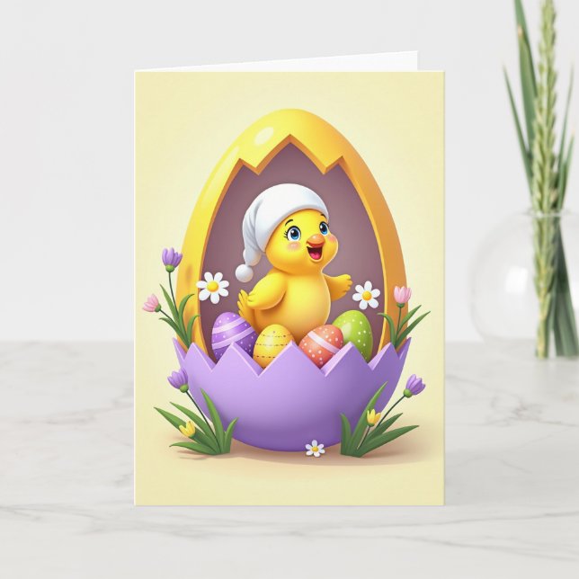 Tarjeta de bebé de Pascua feliz (Anverso)