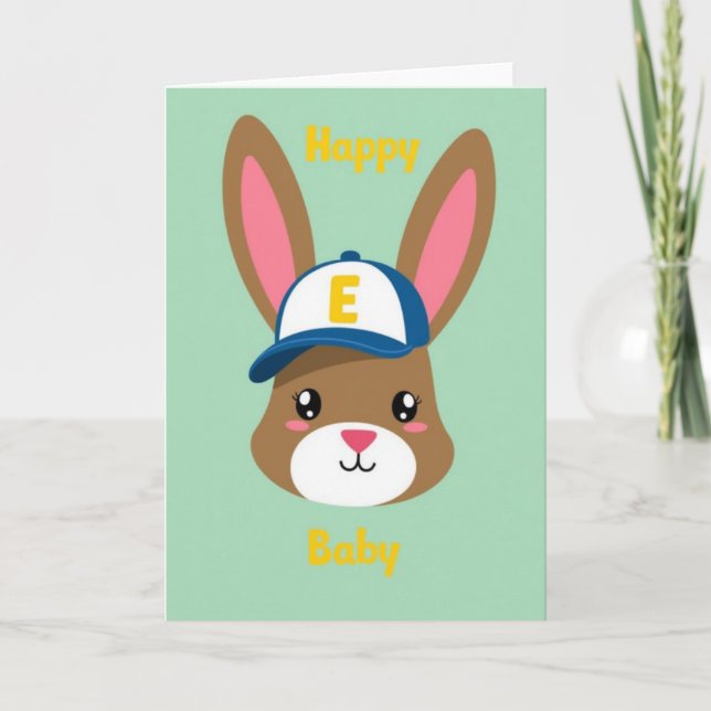Tarjeta de bebé feliz del bosque (Anverso)