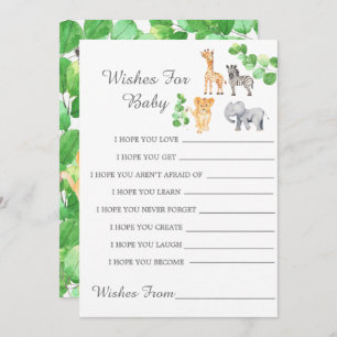 Tarjeta De Bebé Para Animales De Safari De Woodlan