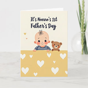 Tarjeta de bebé para el día del padre a rayas
