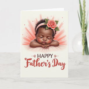 Tarjeta de bebé para el día del padre floral