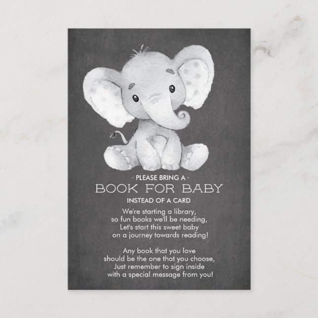Tarjeta de bebé para el elefante de pizarra Baby S (Anverso)