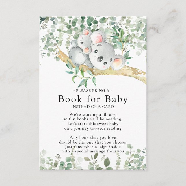 Tarjeta de bebé para el libro de Baby Shower de Ko (Anverso)