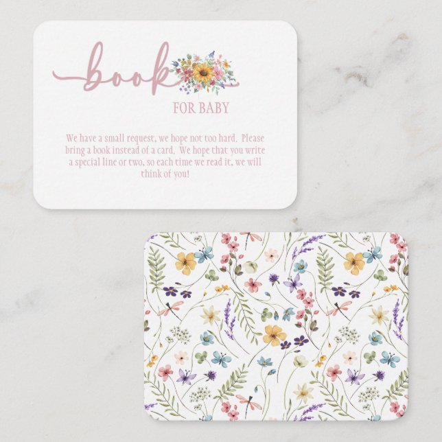 Tarjeta de bebé para libro de Baby Shower rosado c (Anverso / Reverso)