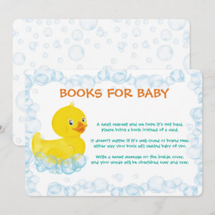 Tarjeta de bebé para libros de pato de goma