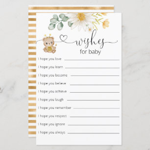 Tarjeta De Bebé Para Los Deseos De Baby Shower Del
