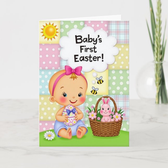 Tarjeta de bebé para una feliz primavera (Anverso)
