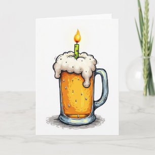 Tarjeta de bebida espumosa de cumpleaños