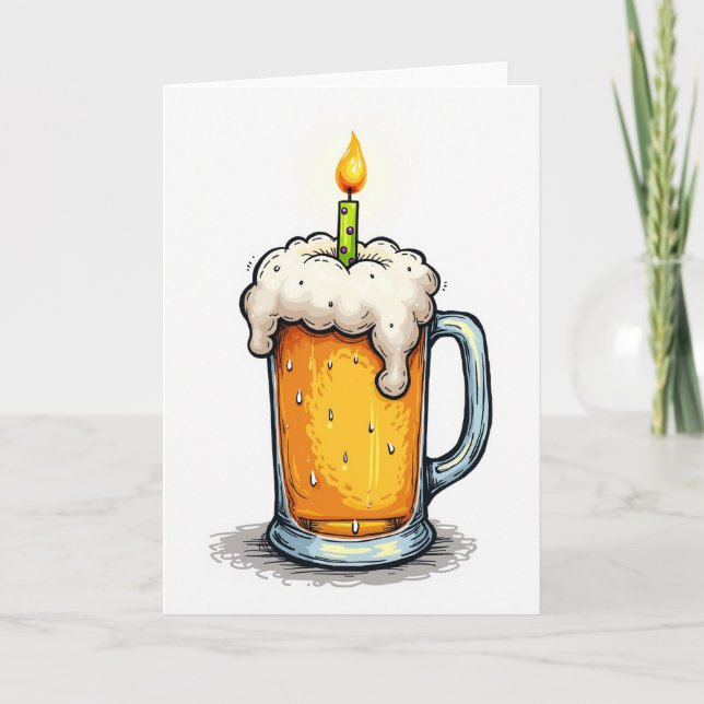 Tarjeta de bebida espumosa de cumpleaños (Anverso)