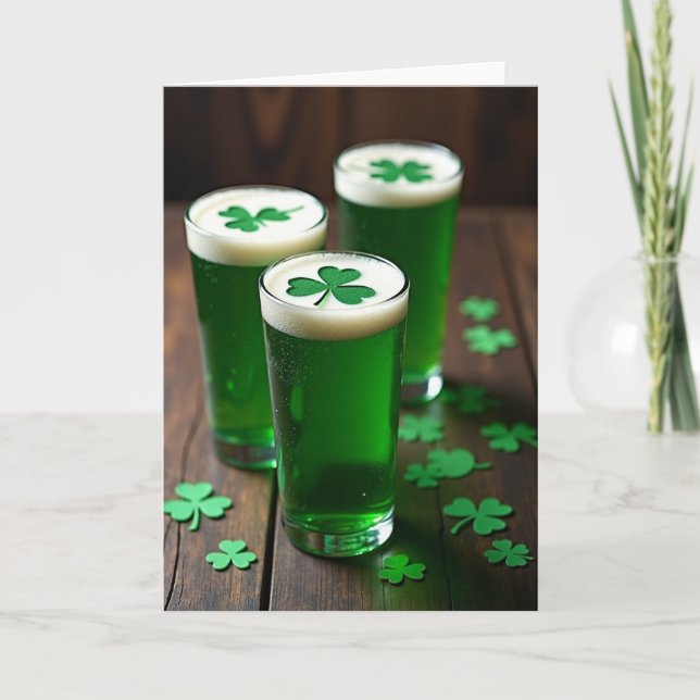 Tarjeta de bebida verde Shamrock (Anverso)