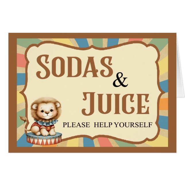 Tarjeta de bebidas Baby Circus (Anverso (Horizontal))