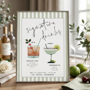 Tarjeta de Bebidas y Cócteles de la Firma de la Ba