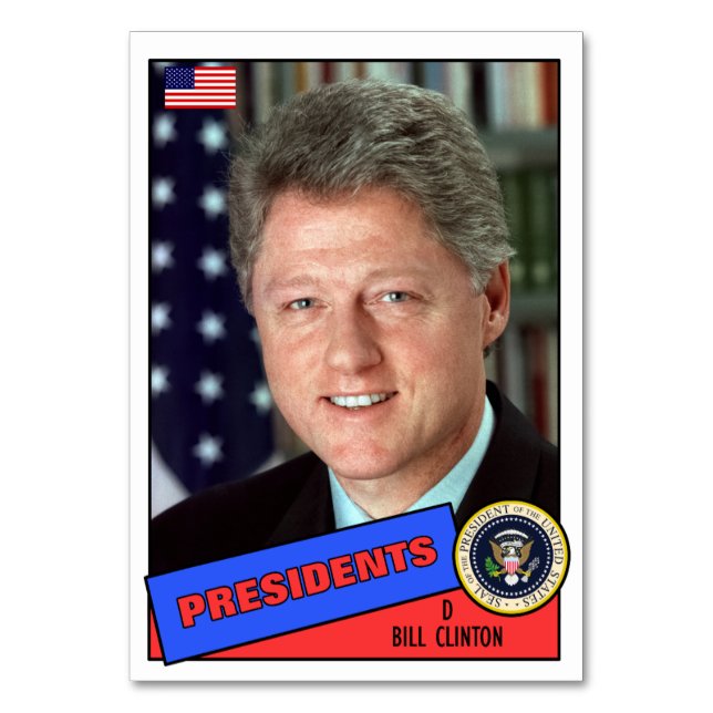 Tarjeta de béisbol Bill Clinton (Anverso)