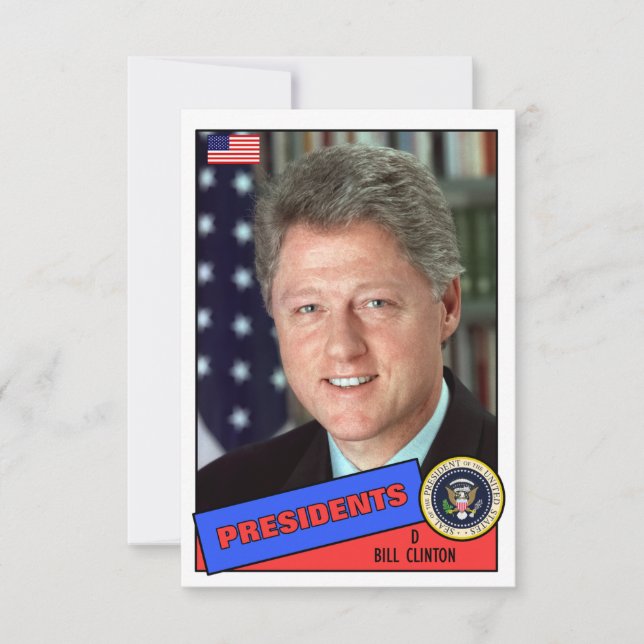 Tarjeta de béisbol Bill Clinton (Anverso)