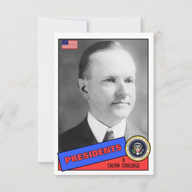 Tarjeta de béisbol Calvin Coolidge (Anverso)