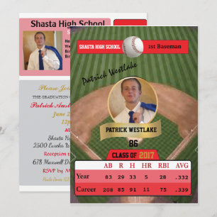 Tarjeta de béisbol con invitaciones de estatus gra