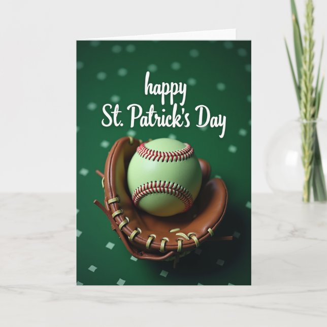 Tarjeta de béisbol con patrón verde (Anverso)