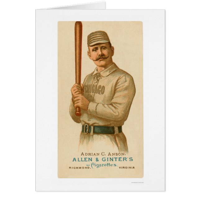 Tarjeta de béisbol de Anson del casquillo 1887 (Frente)
