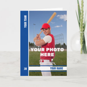 Tarjeta de Béisbol de Banda Azul Cumpleaños con Es
