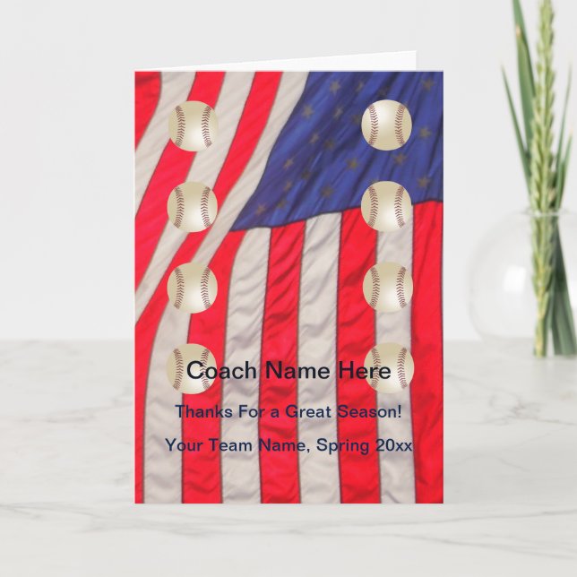Tarjeta de Béisbol de Bandera Americana para Entre (Anverso)