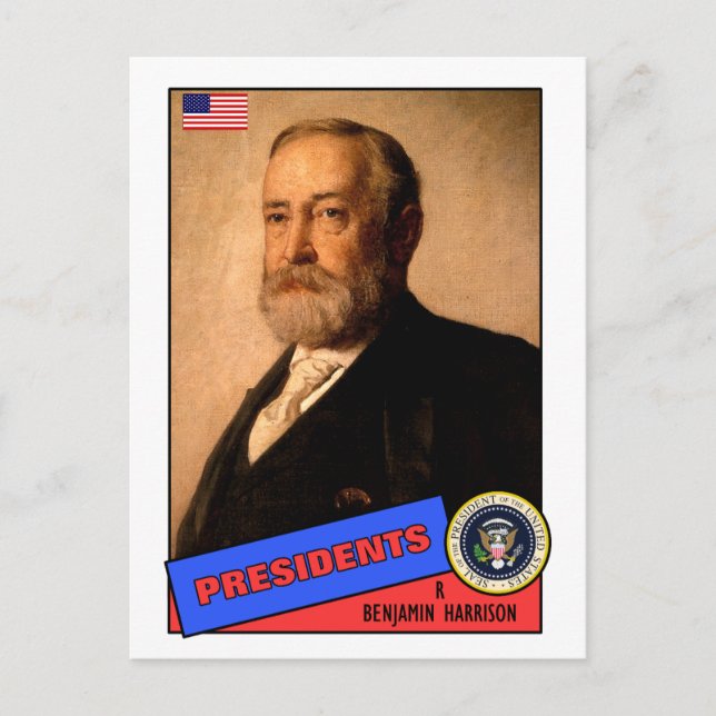 Tarjeta de béisbol de Benjamin Harrison (Anverso)
