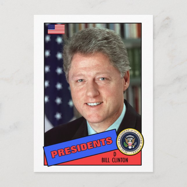Tarjeta de béisbol de Bill Clinton (Anverso)