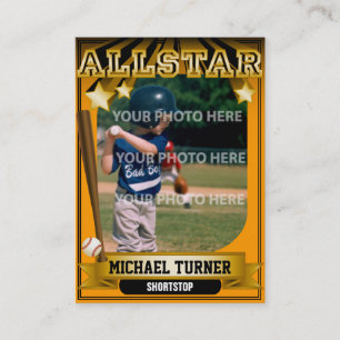 Tarjeta de béisbol de encargo anaranjada de