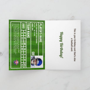 Tarjeta de béisbol de la tarjeta de fútbol