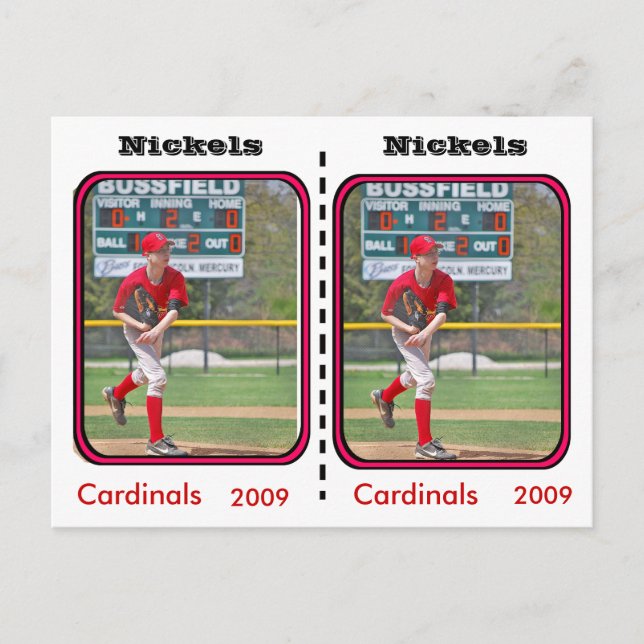 Tarjeta de béisbol de personalizable (Anverso)