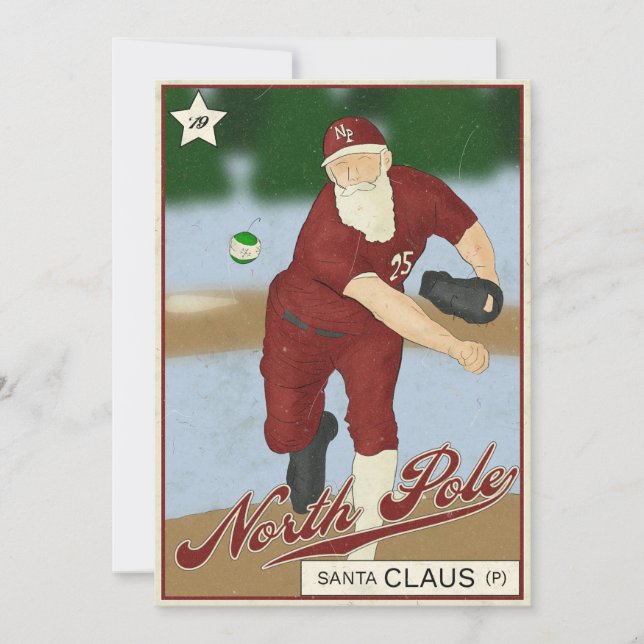 Tarjeta de béisbol de Santa Claus (Anverso)