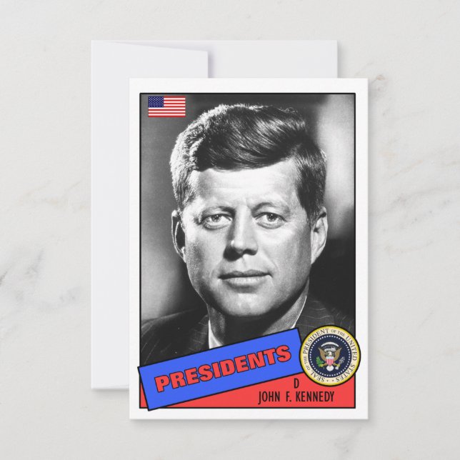 Tarjeta de béisbol John F. Kennedy (Anverso)