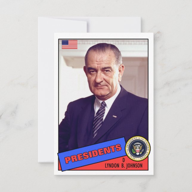 Tarjeta de béisbol Lyndon B. Johnson (Anverso)